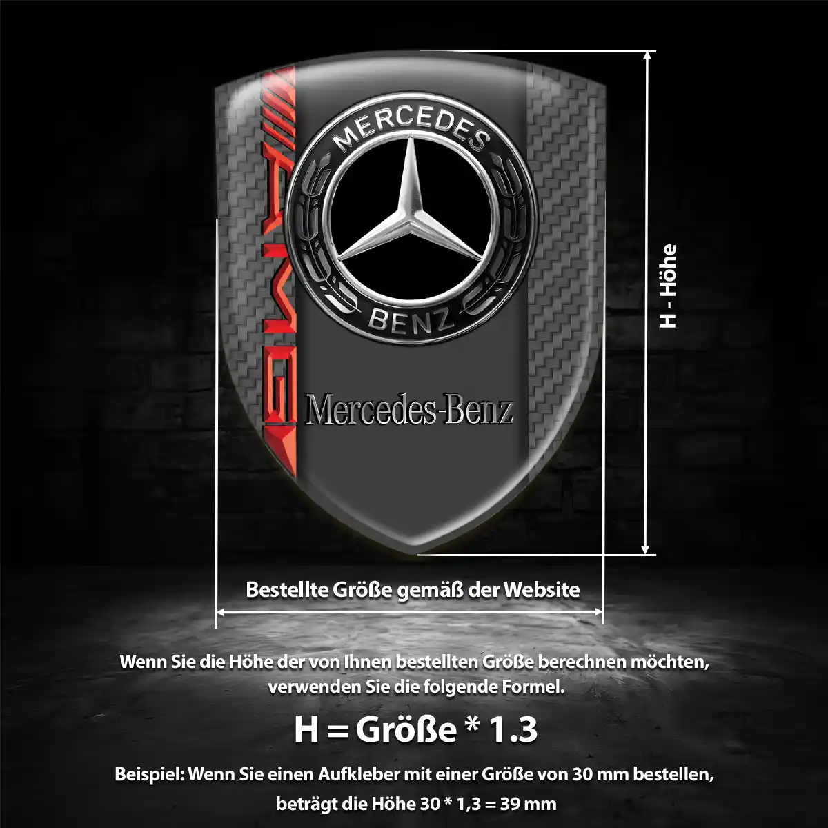 Mercedes Emblem Aufkleber Auto Premium-Edition