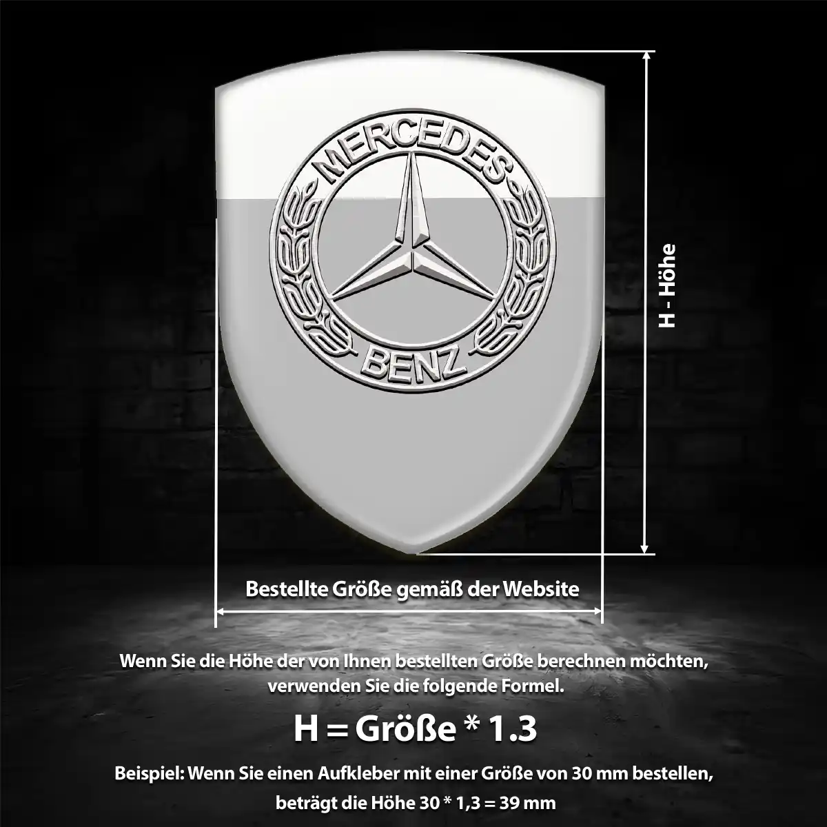 Mercedes Emblem Aufkleber Luxus-Edition