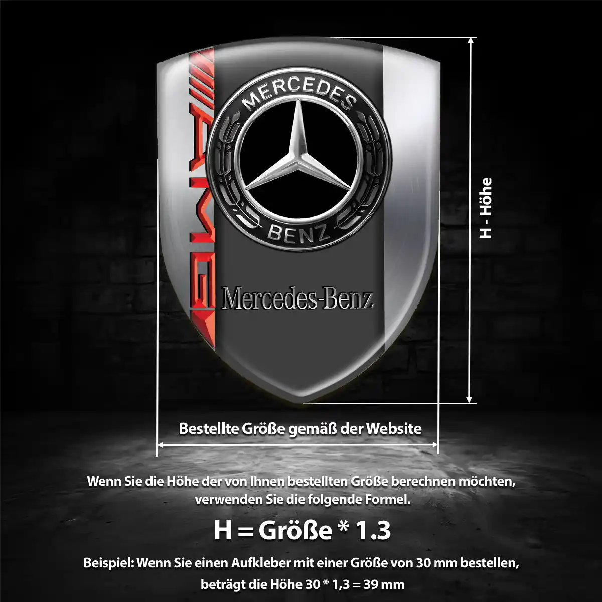 Mercedes Emblem Aufkleber Premiumqualität