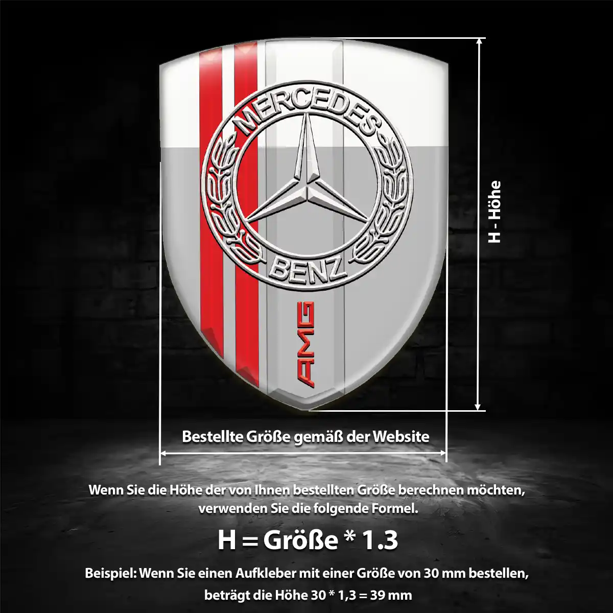 Mercedes Emblem Aufkleber Wappen Auto Premium-Edition