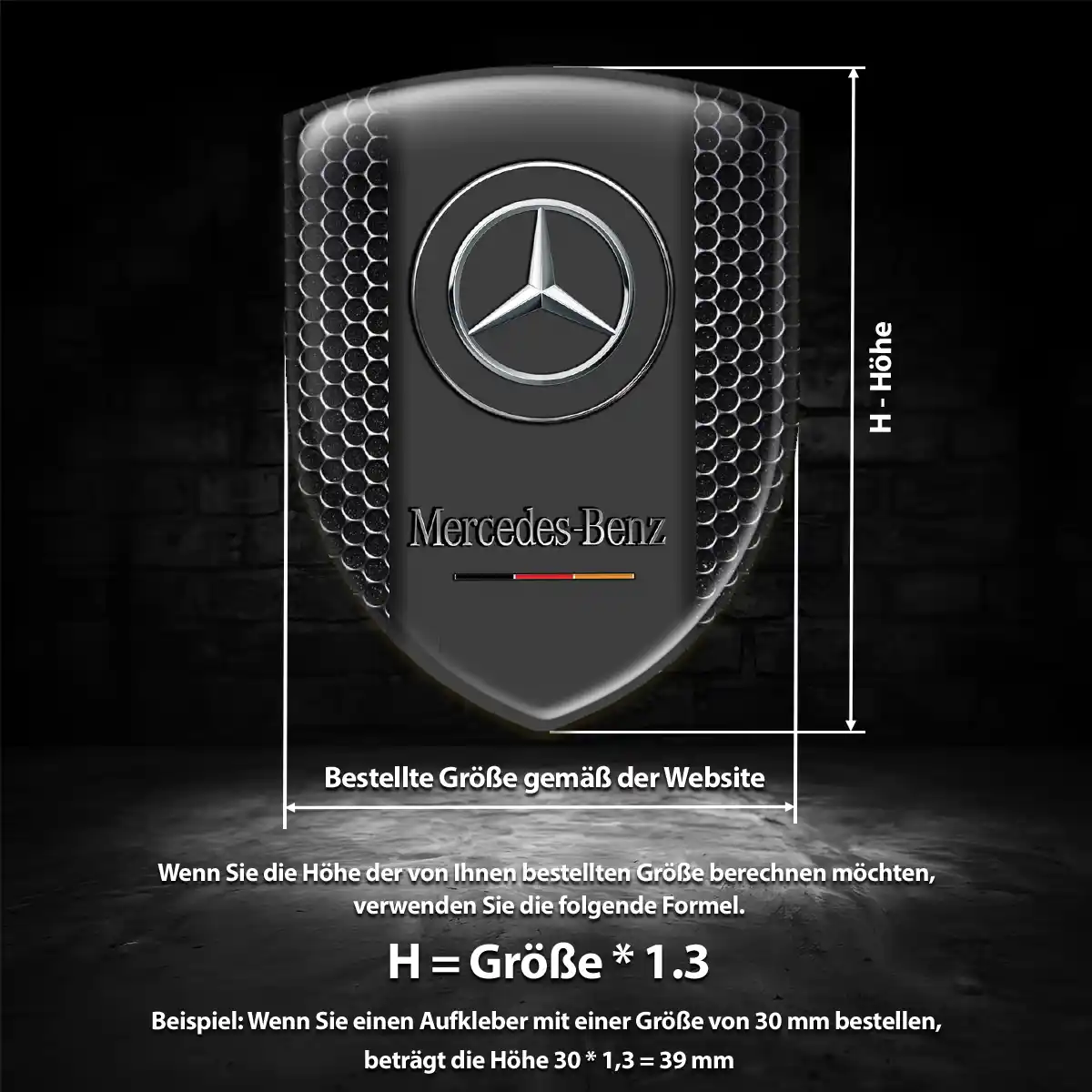 Mercedes Emblem Aufkleber Wappen Hohe Qualität