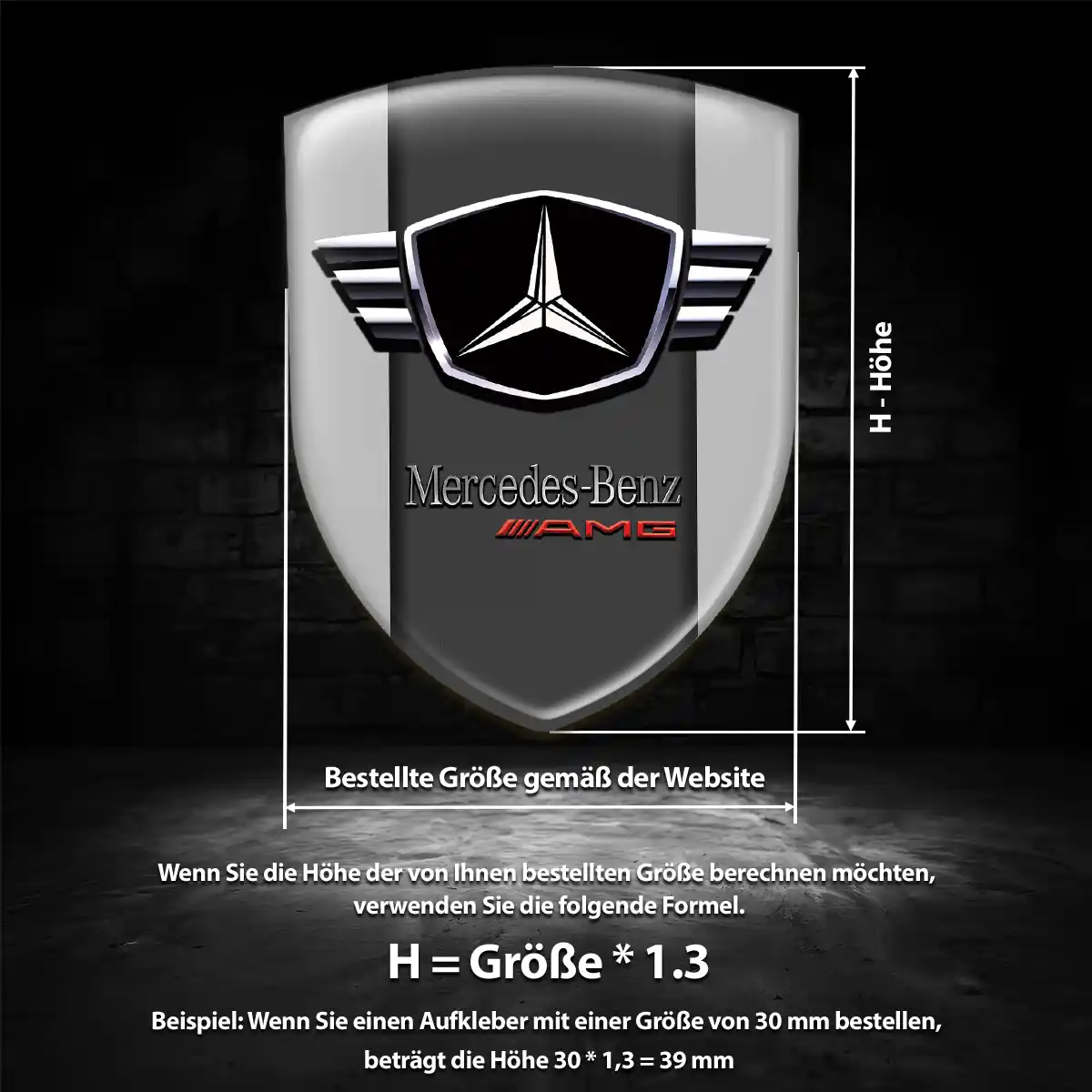 Mercedes Emblem Aufkleber Wappen Luxus-Edition