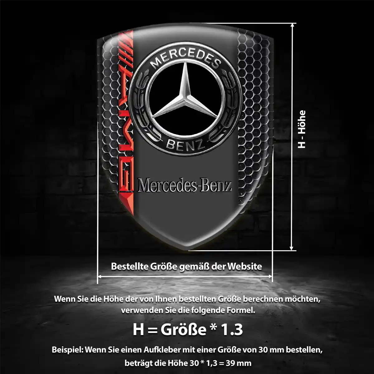 Mercedes Emblem Aufkleber Wappen Premium-Edition