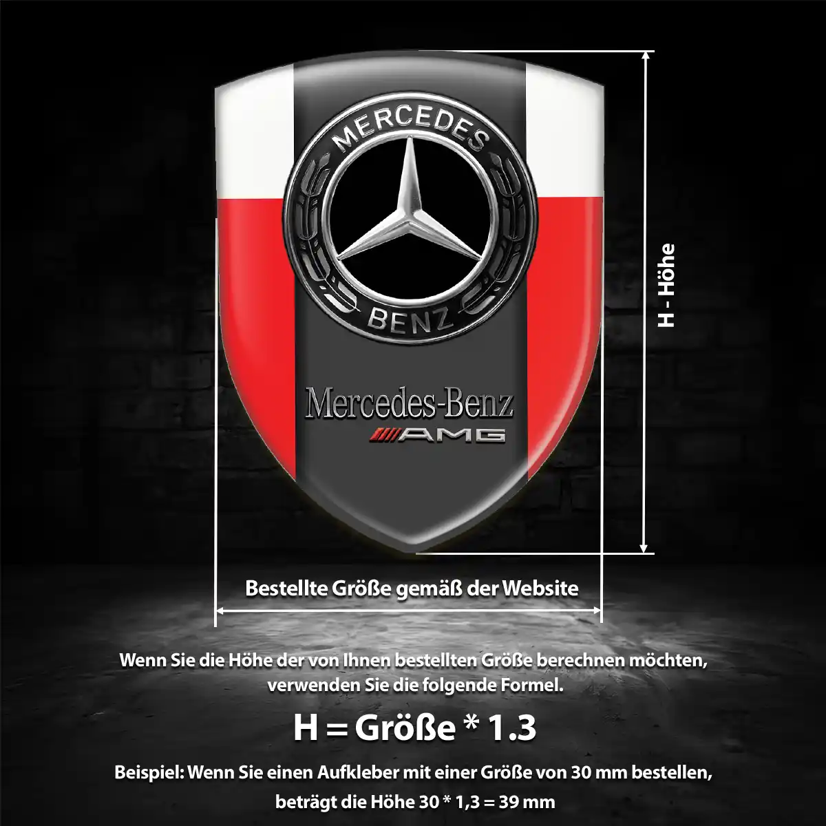 Mercedes Emblem Aufkleber Wappen Premiumqualität