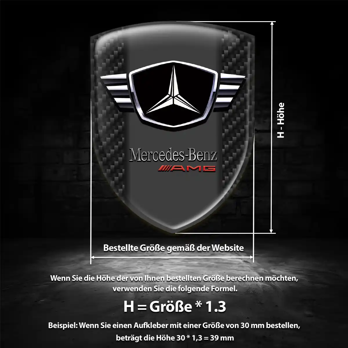 Mercedes Emblem Aufkleber Wappen Stilvolles Design