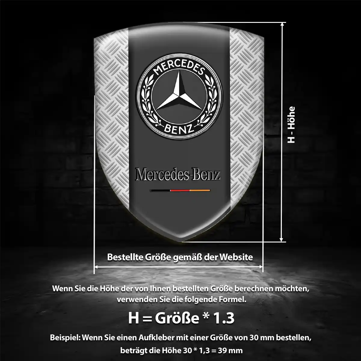 Mercedes Emblem Wappen Aufkleber Auto Hohe Qualität
