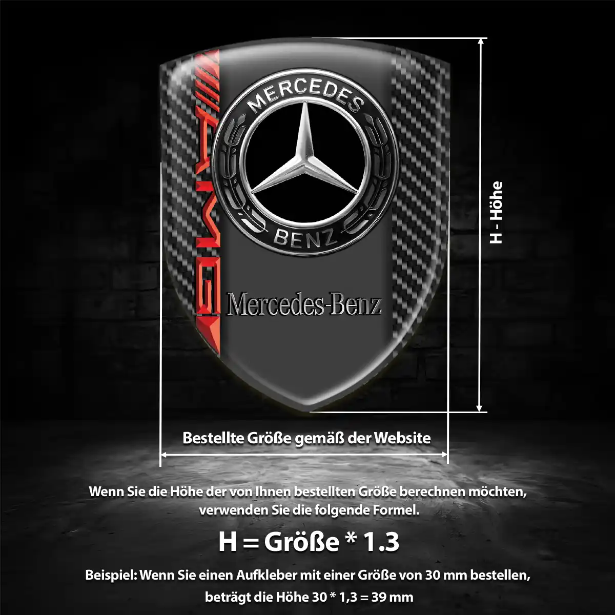 Mercedes Emblem Wappen Aufkleber Auto Premium-Edition