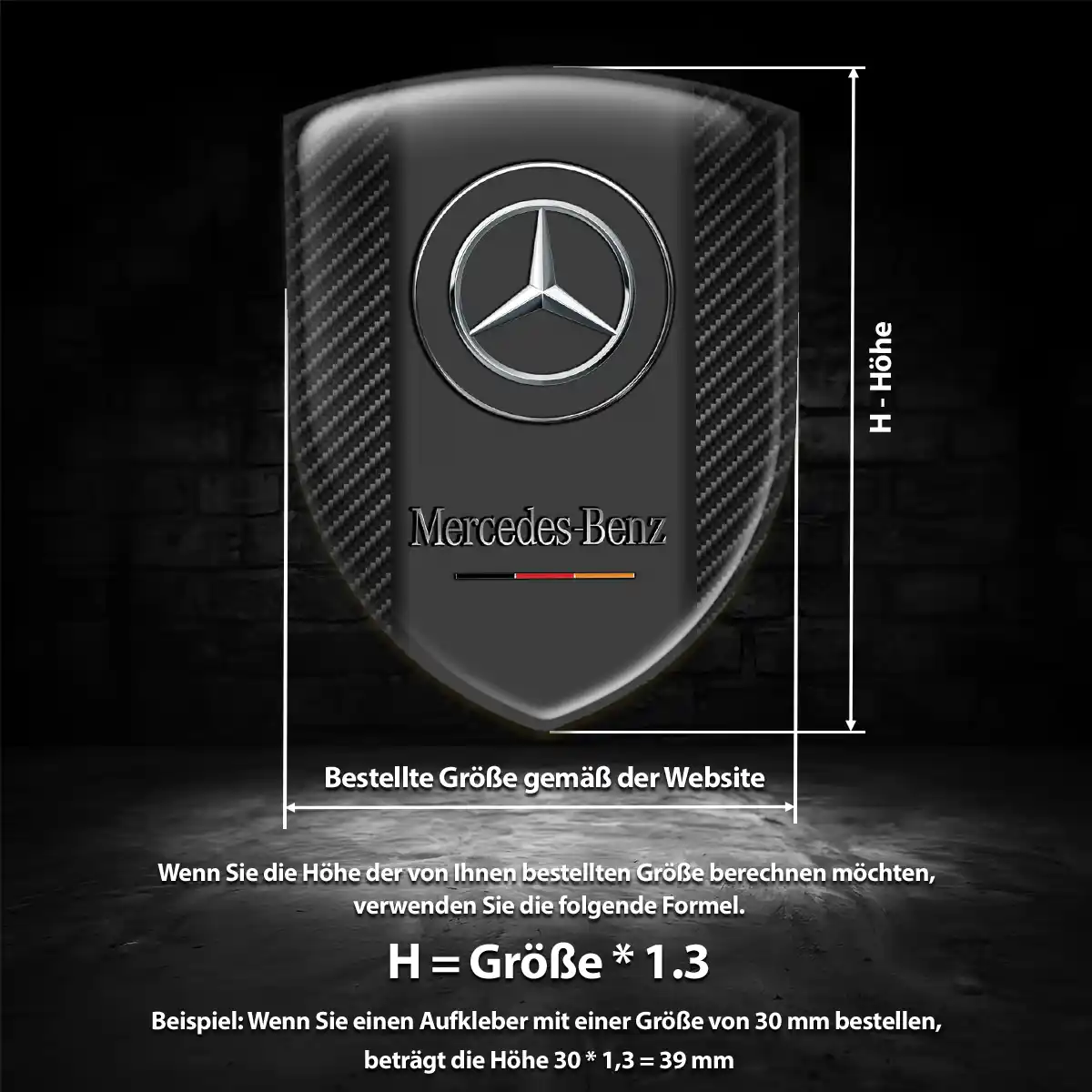 Mercedes Emblem Wappen Aufkleber Auto Premiumqualität