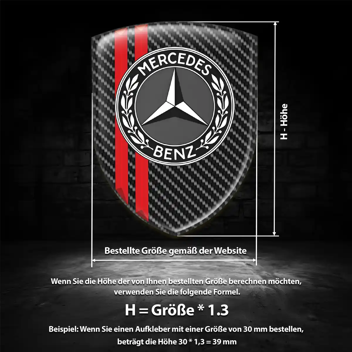 Mercedes Emblem Wappen Aufkleber Hohe Qualität