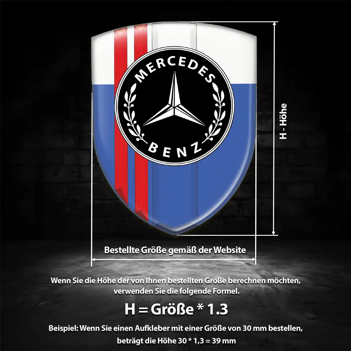 Mercedes Emblem Wappen Aufkleber Luxus-Edition