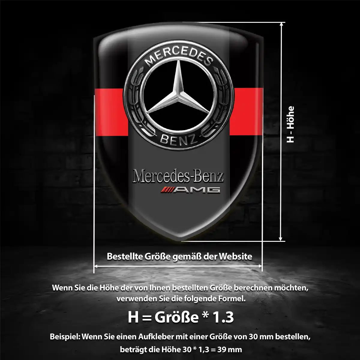 Mercedes Emblem Wappen Aufkleber Premium-Edition
