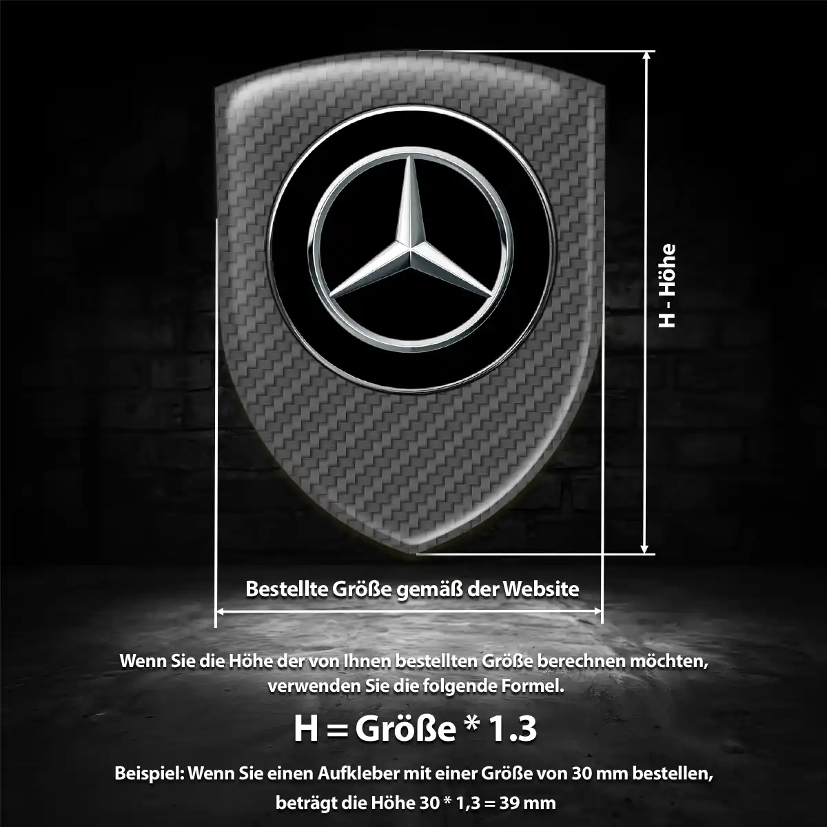Mercedes Emblem Wappen Aufkleber Premiumqualität