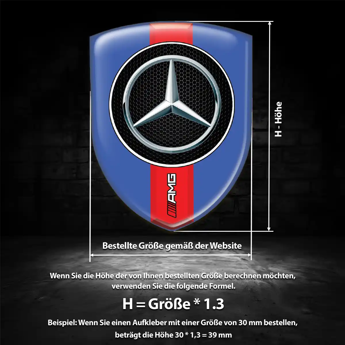 Mercedes Embleme Silikon Aufkleber Auto Premium-Edition