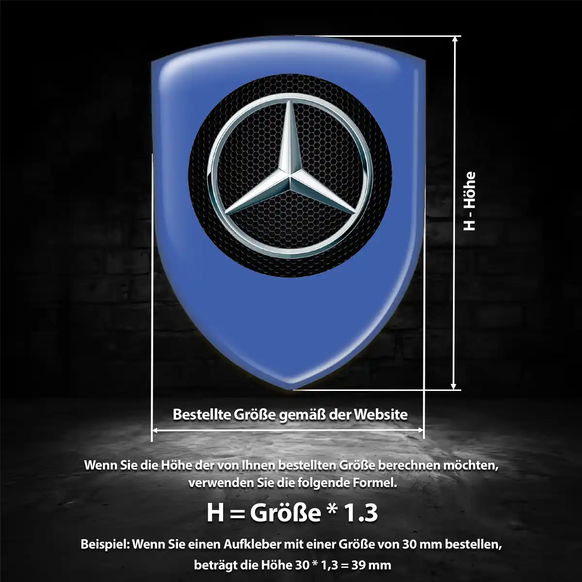 Mercedes Embleme Silikon Aufkleber Luxus-Edition