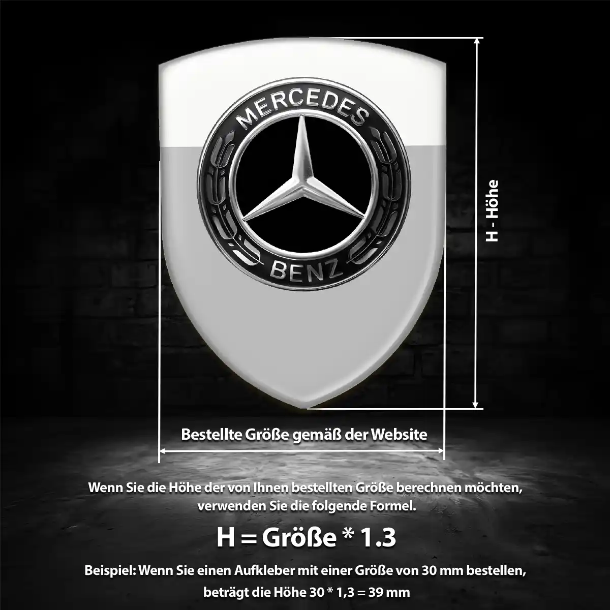 Mercedes Silikon Aufkleber Auto Premium-Edition