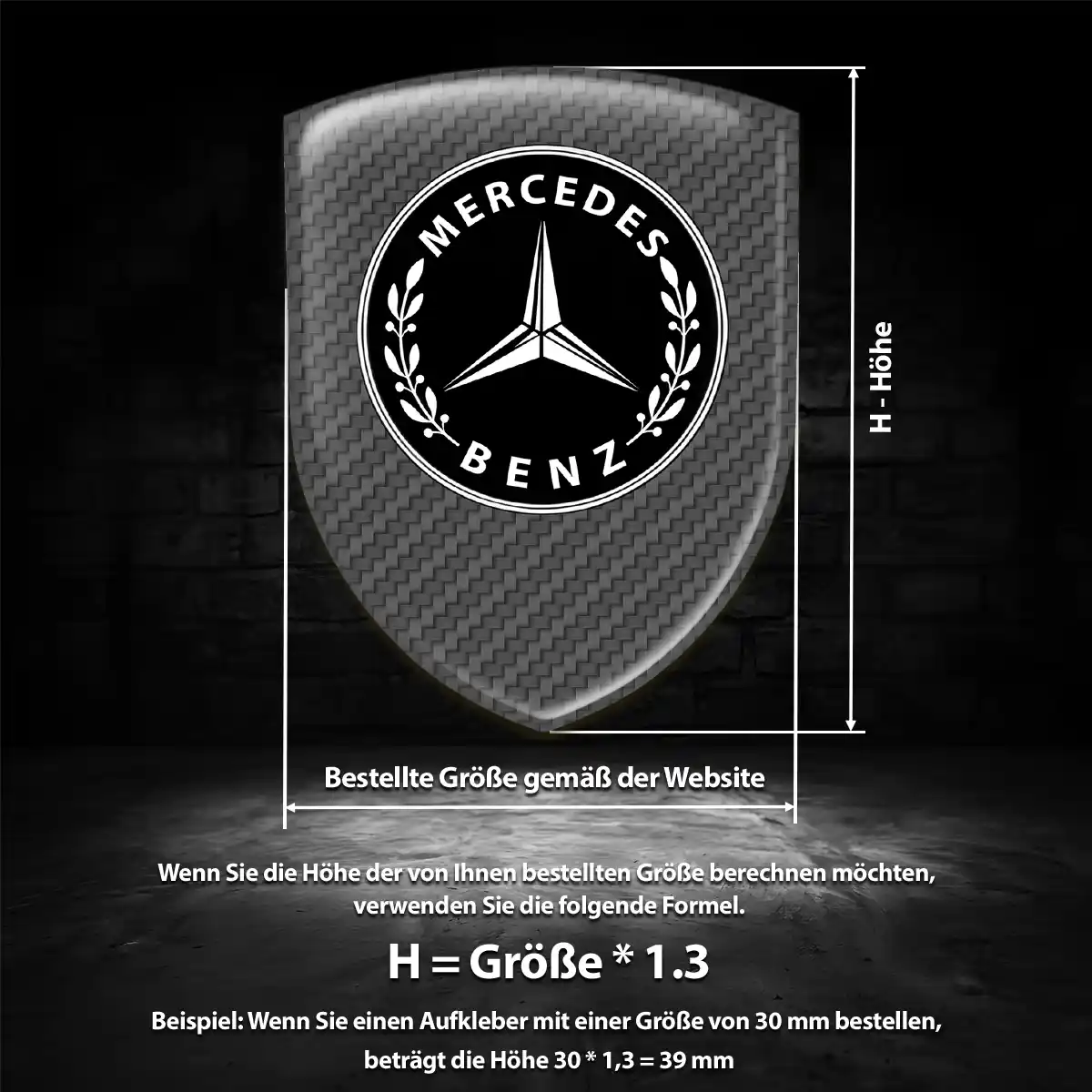 Mercedes Silikon Aufkleber Auto Premiumqualität