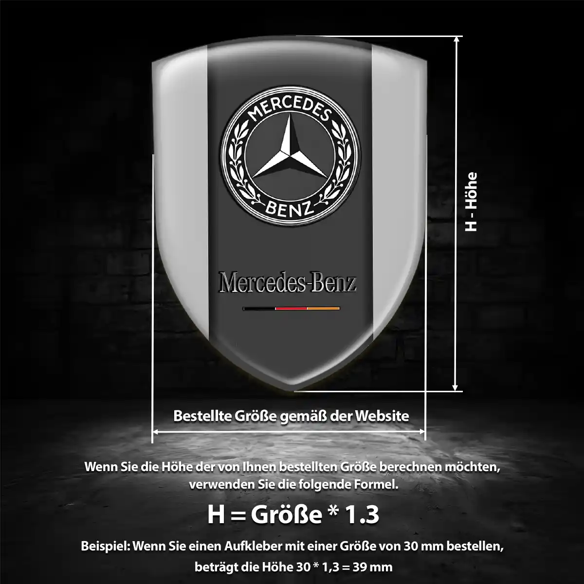 Mercedes Silikon Aufkleber Luxus-Edition