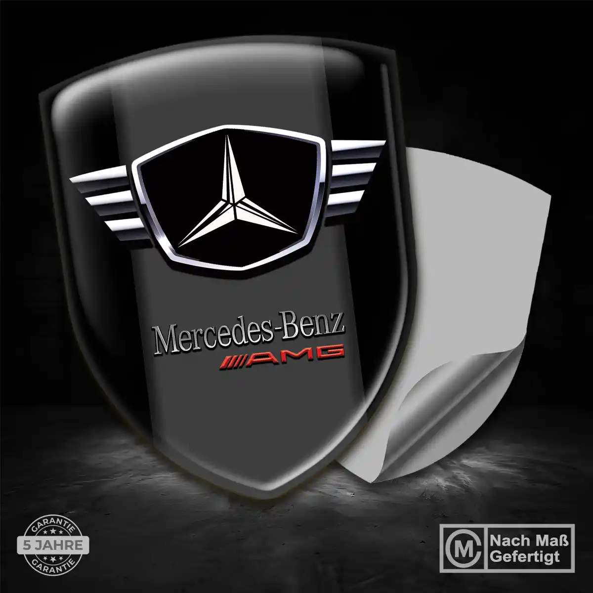 Mercedes Silikon Aufkleber Wappen Auto Limitierte Auflage