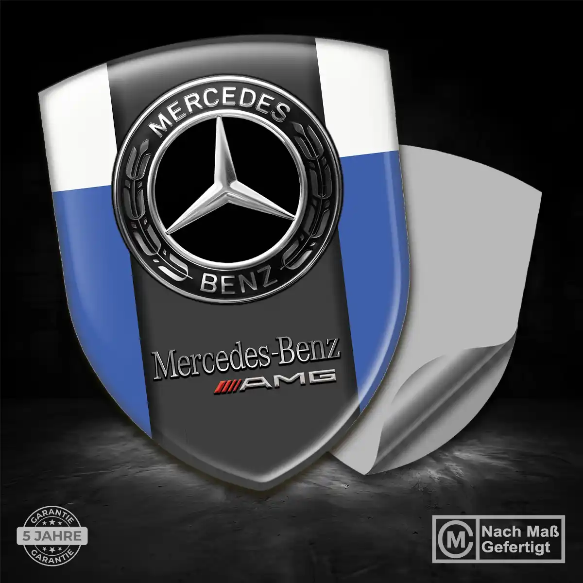 Mercedes Silikon Aufkleber Wappen Auto Premium-Edition