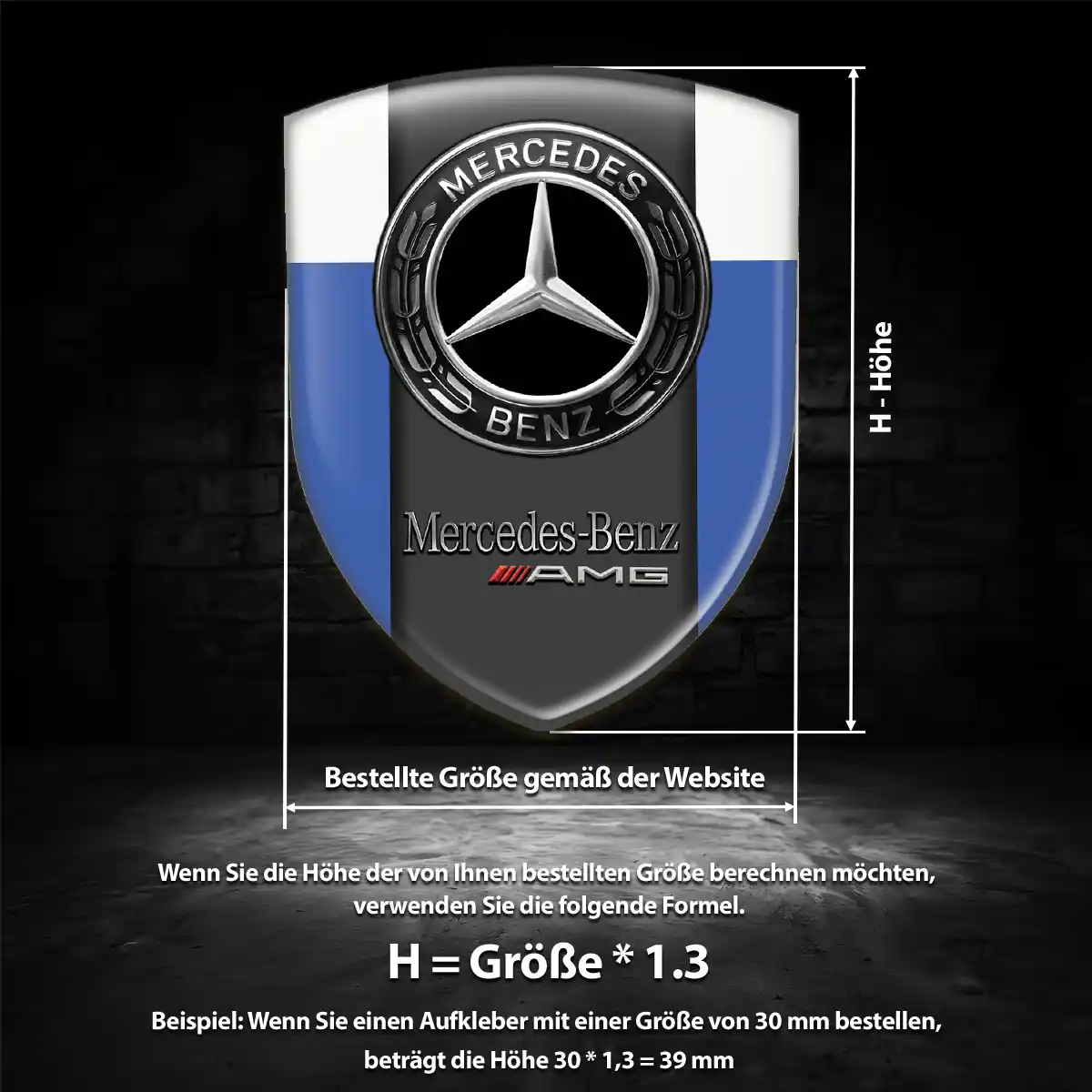 Mercedes Silikon Aufkleber Wappen Auto Premium-Edition