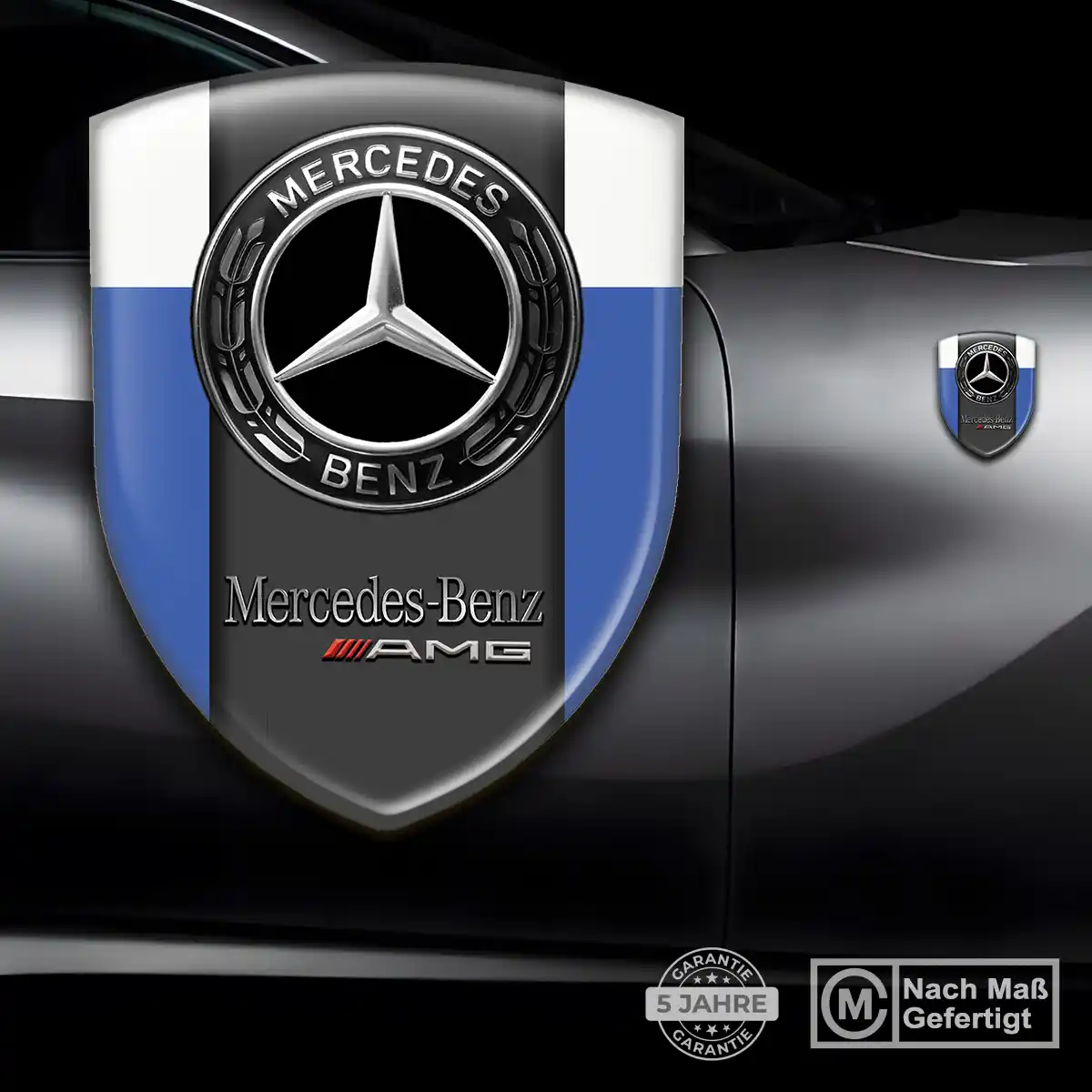 Mercedes Silikon Aufkleber Wappen Auto Premium-Edition