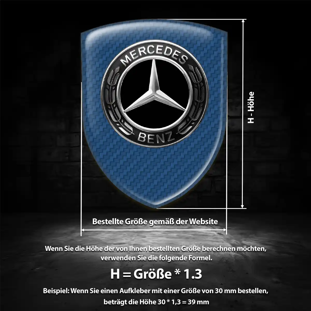 Mercedes Silikon Aufkleber Wappen Auto Premiumqualität