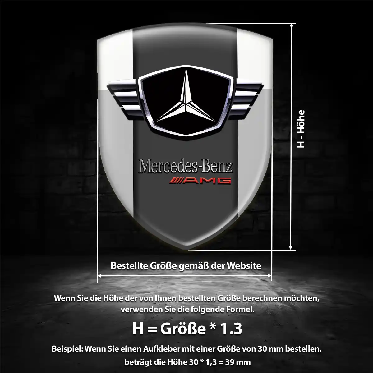 Mercedes Silikon Aufkleber Wappen Hohe Qualität