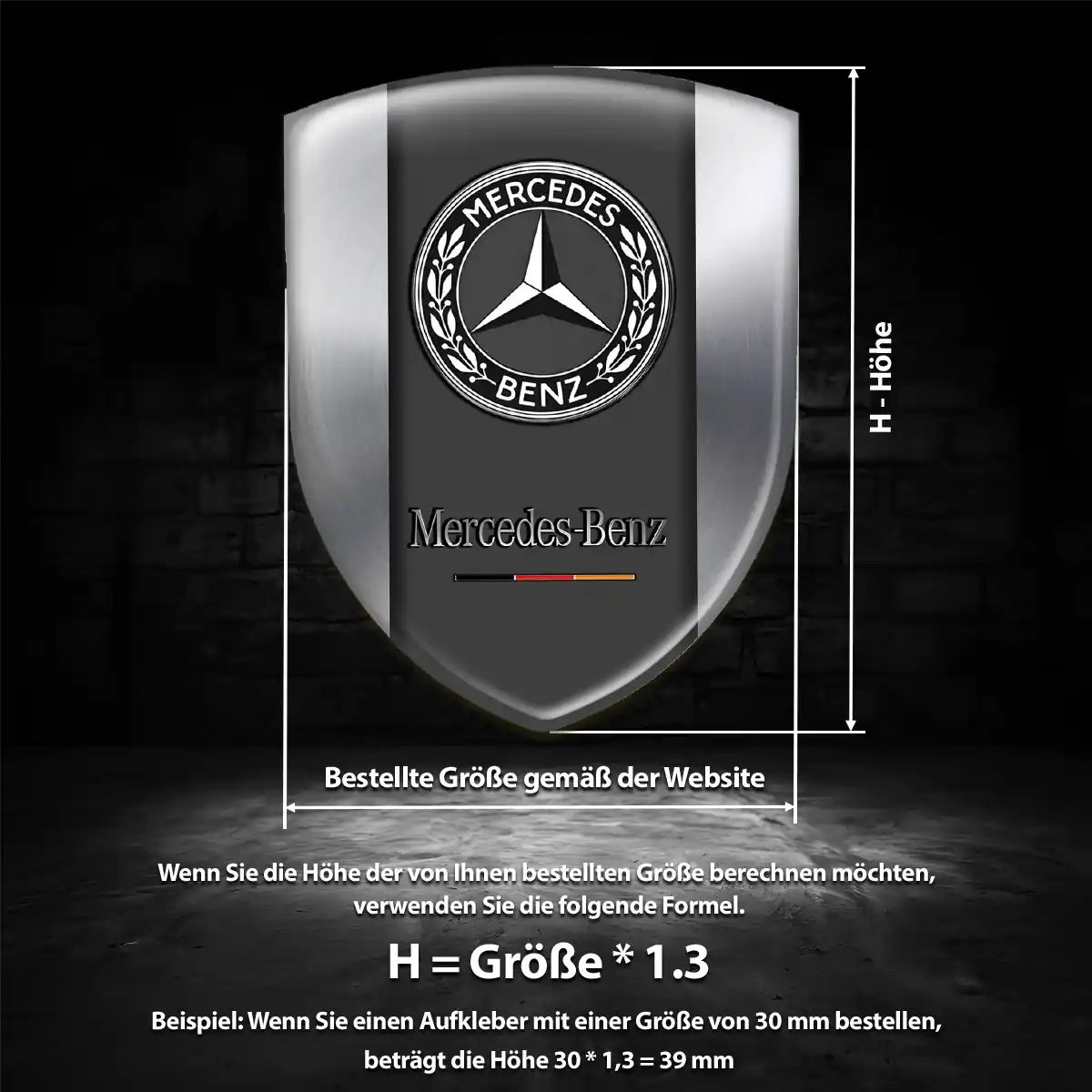 Mercedes Silikon Aufkleber Wappen Limitierte Auflage