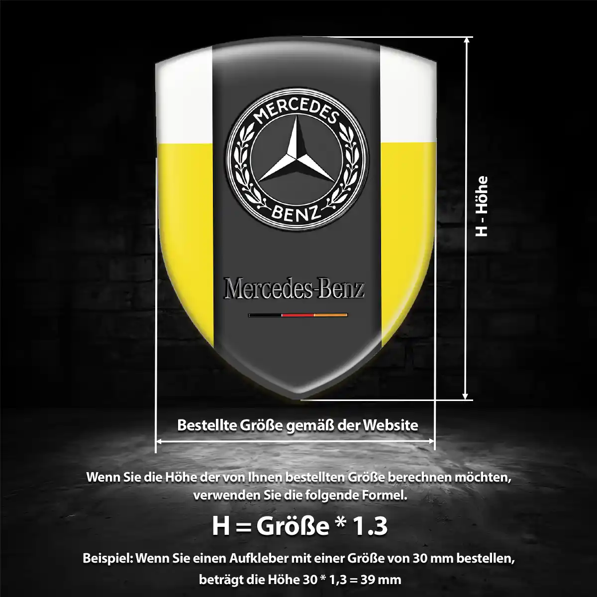 Mercedes Wappen Aufkleber Auto Hohe Qualität