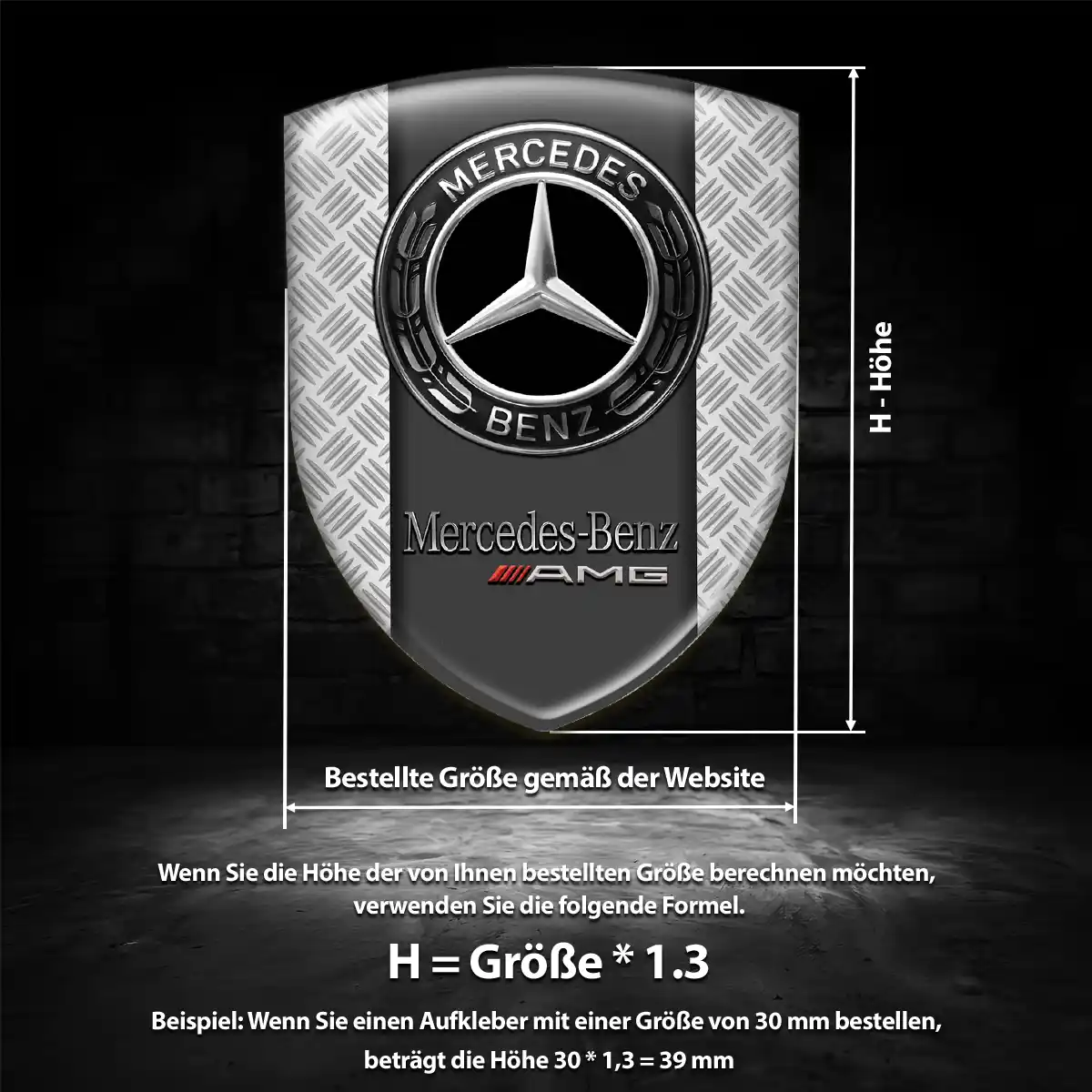 Mercedes Wappen Aufkleber Auto Premium-Edition
