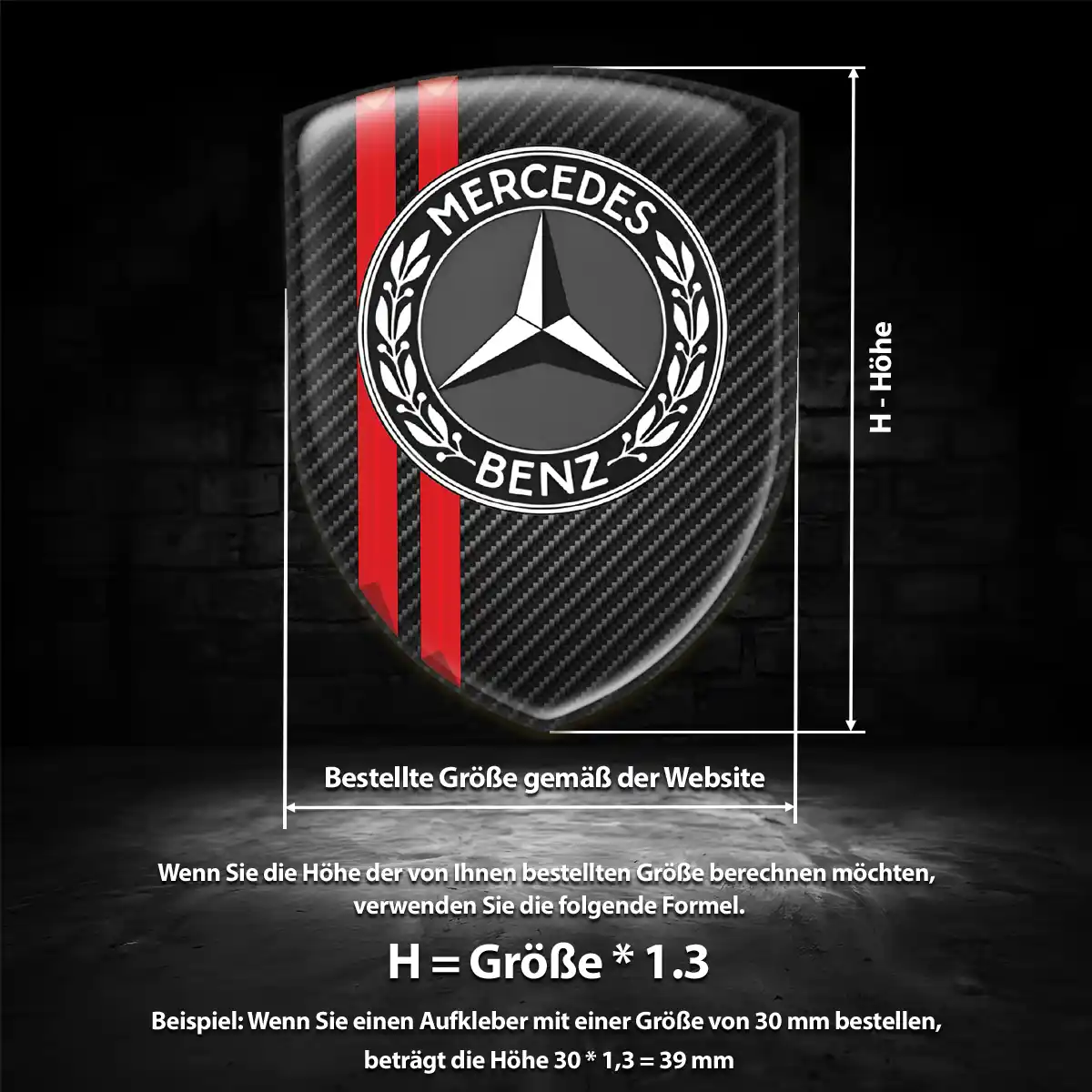 Mercedes Wappen Aufkleber Emblem Auto Premium-Edition