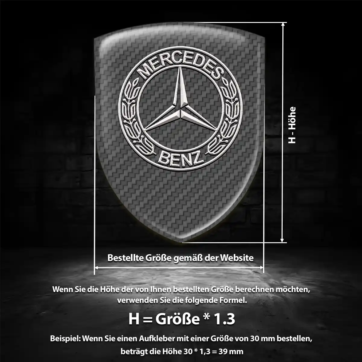 Mercedes Wappen Aufkleber Emblem Hohe Qualität