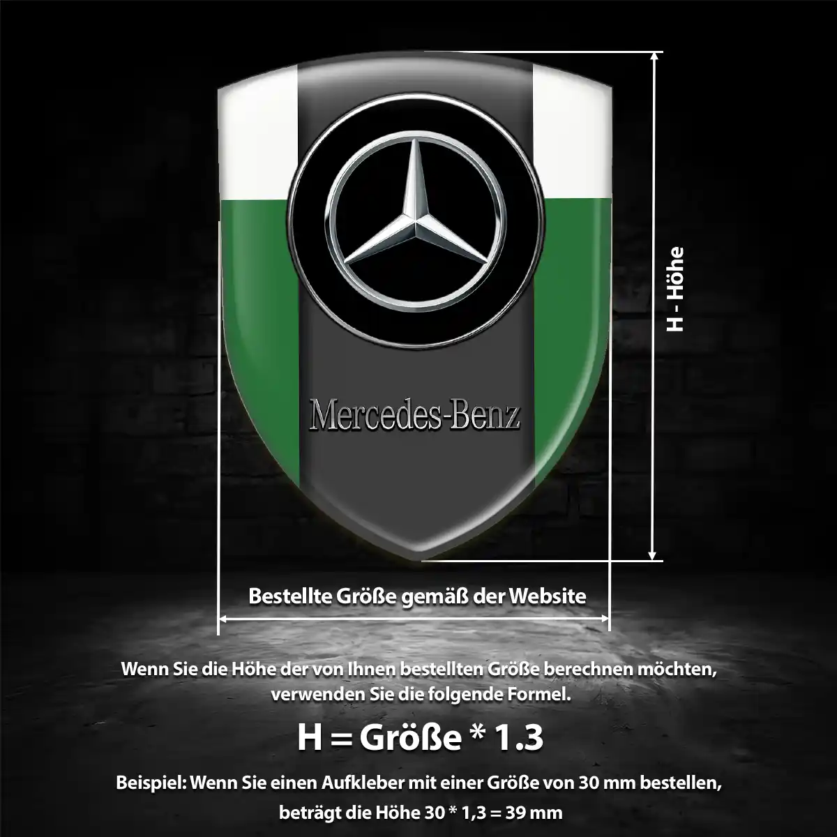 Mercedes Wappen Aufkleber Emblem Luxus-Edition
