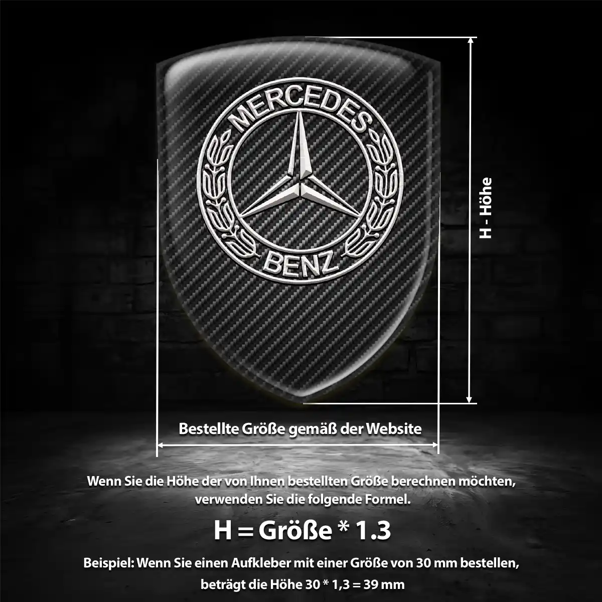 Mercedes Wappen Aufkleber Emblem Premium-Edition