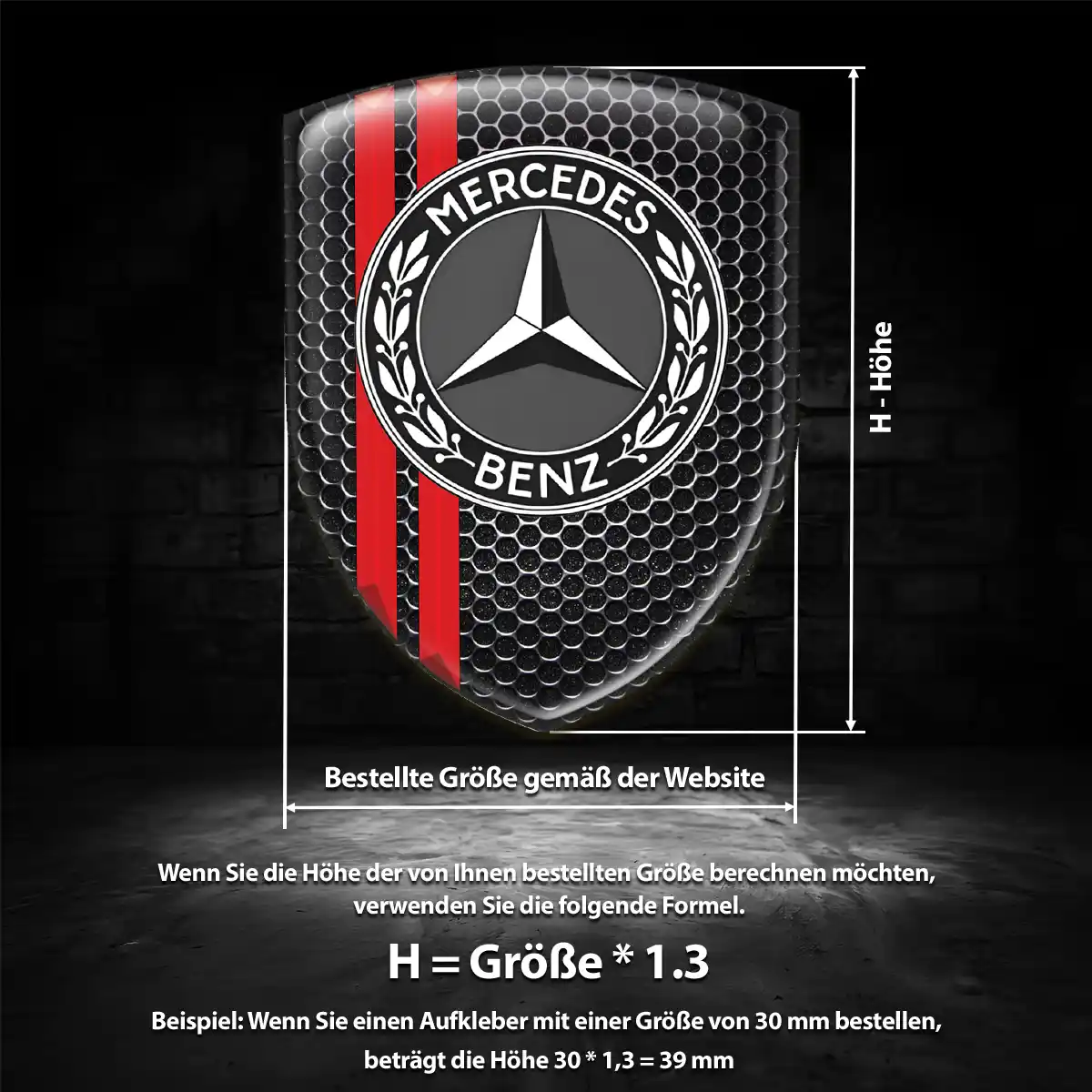 Mercedes Wappen Aufkleber Hohe Qualität