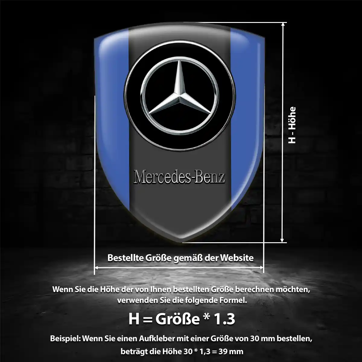 Mercedes Wappen Aufkleber Luxus-Edition