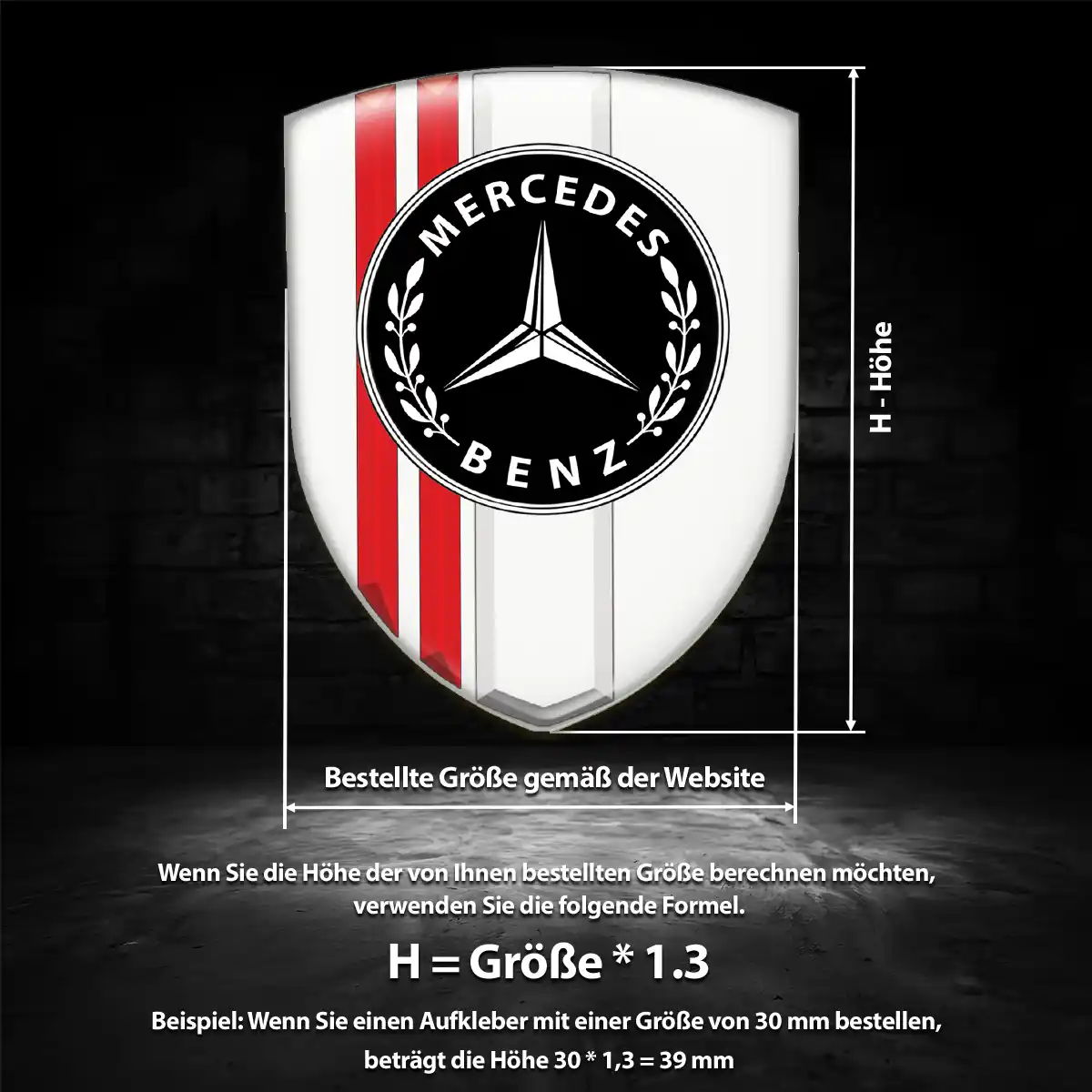 Mercedes Wappen Aufkleber Premium-Edition