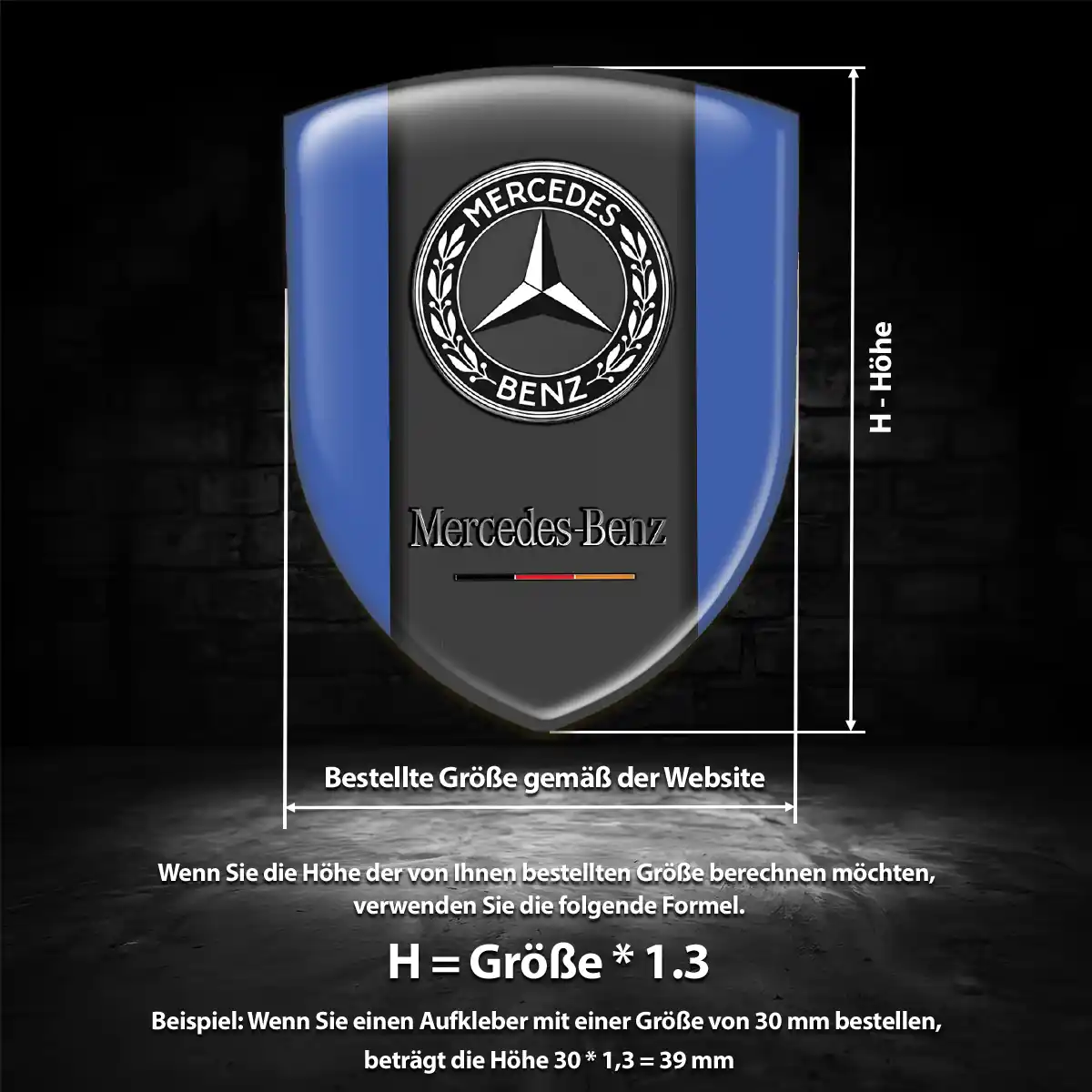 Mercedes Wappen Emblem Aufkleber Auto Limitierte Auflage