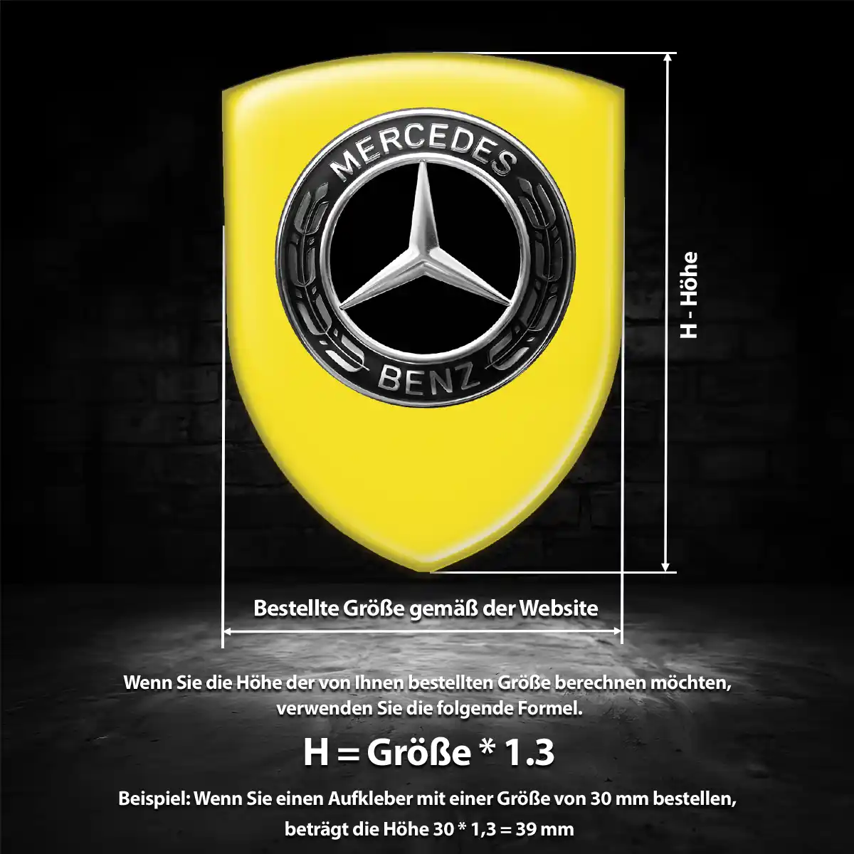Mercedes Wappen Emblem Aufkleber Auto Premiumqualität