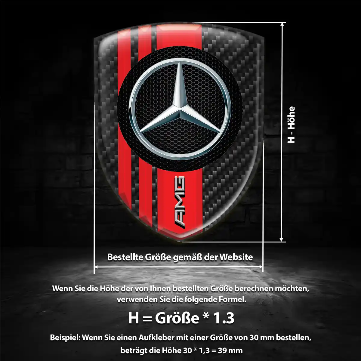 Mercedes Wappen Emblem Aufkleber Luxus-Edition
