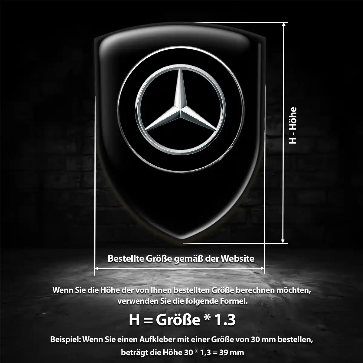 Mercedes Wappen Emblem Aufkleber Premium-Edition
