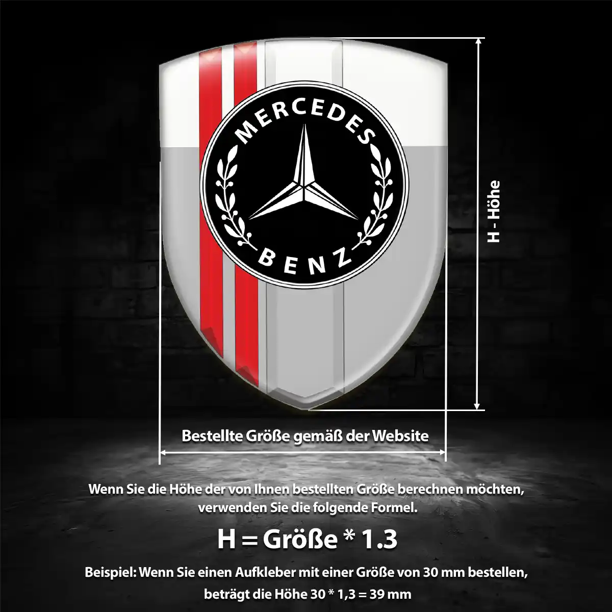 Mercedes Wappen Emblem Aufkleber Premiumqualität