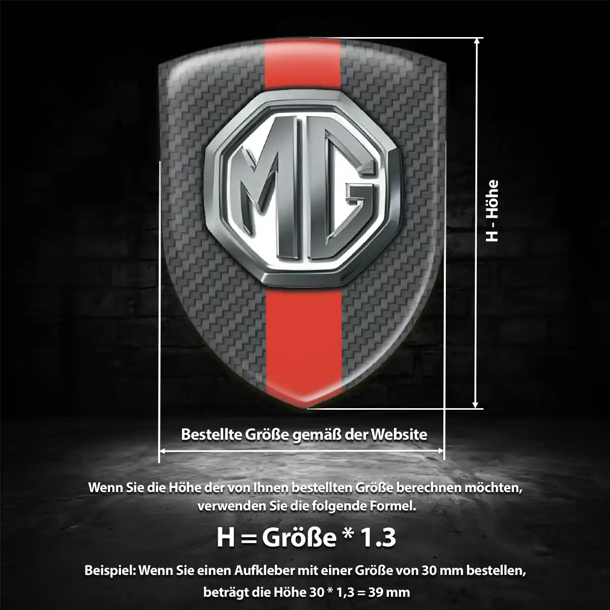 MG 3D Gel Aufkleber Auto Anspruchsvolles Design