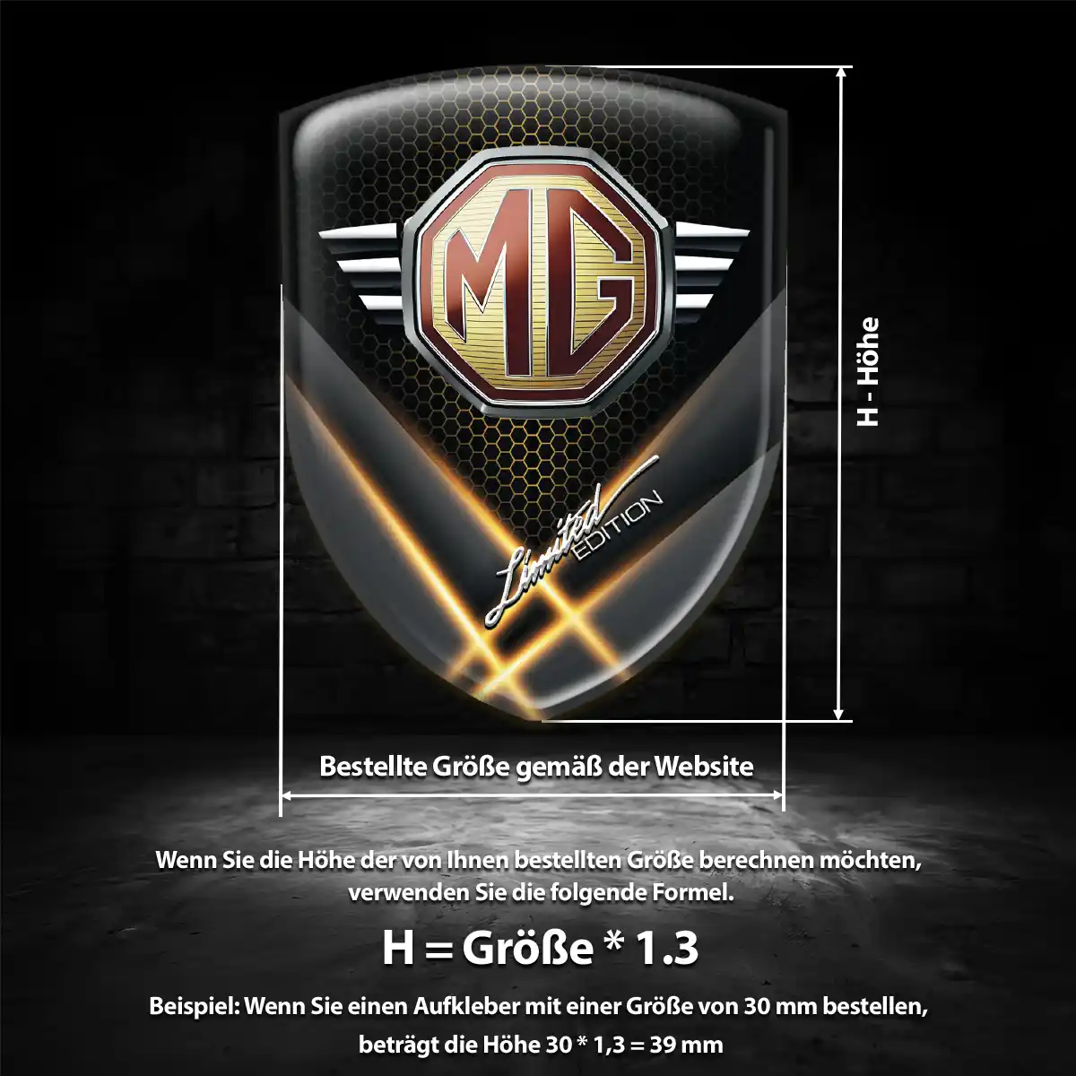 MG 3D Gel Aufkleber Auto Ausdrucksstarkes Design