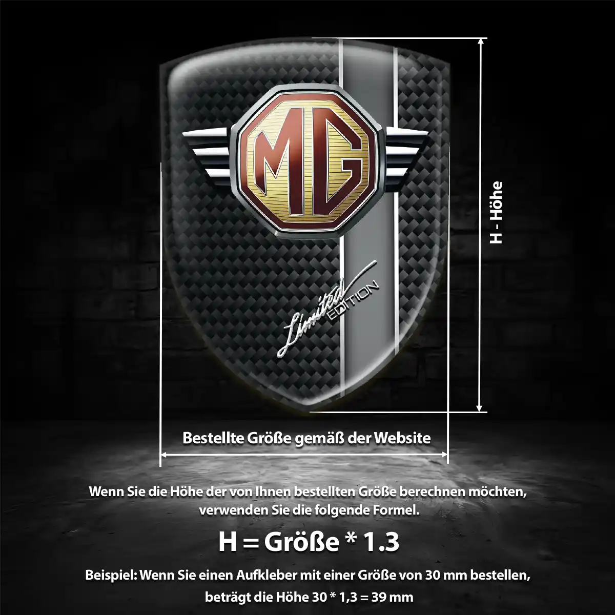 MG 3D Gel Aufkleber Auto Edles Design