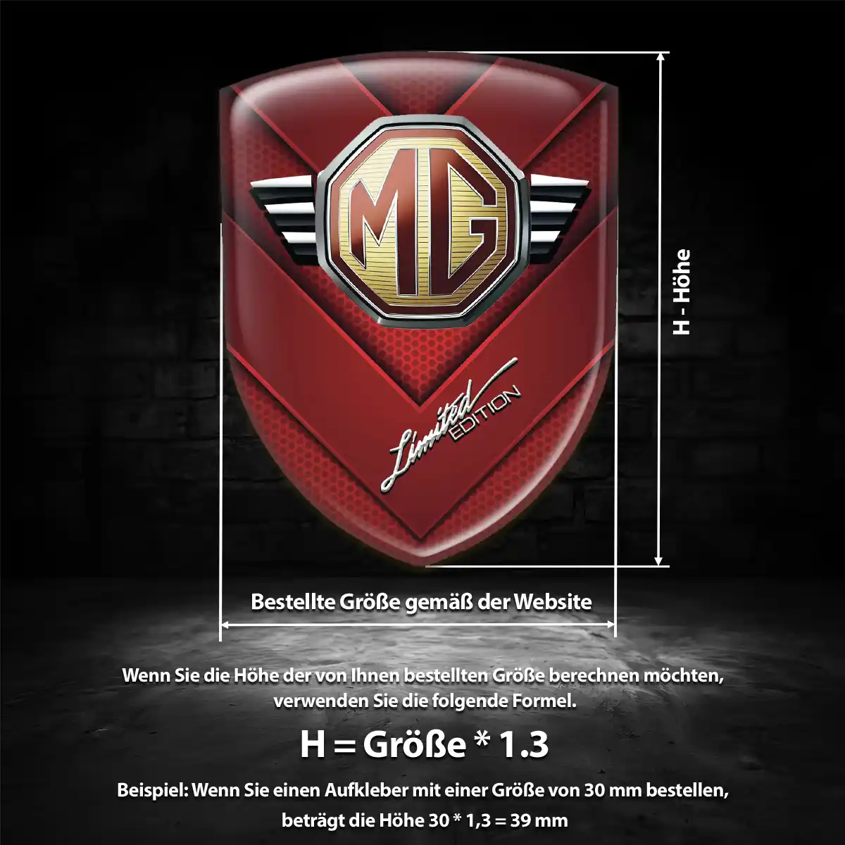 MG 3D Gel Aufkleber Auto Elegantes Design