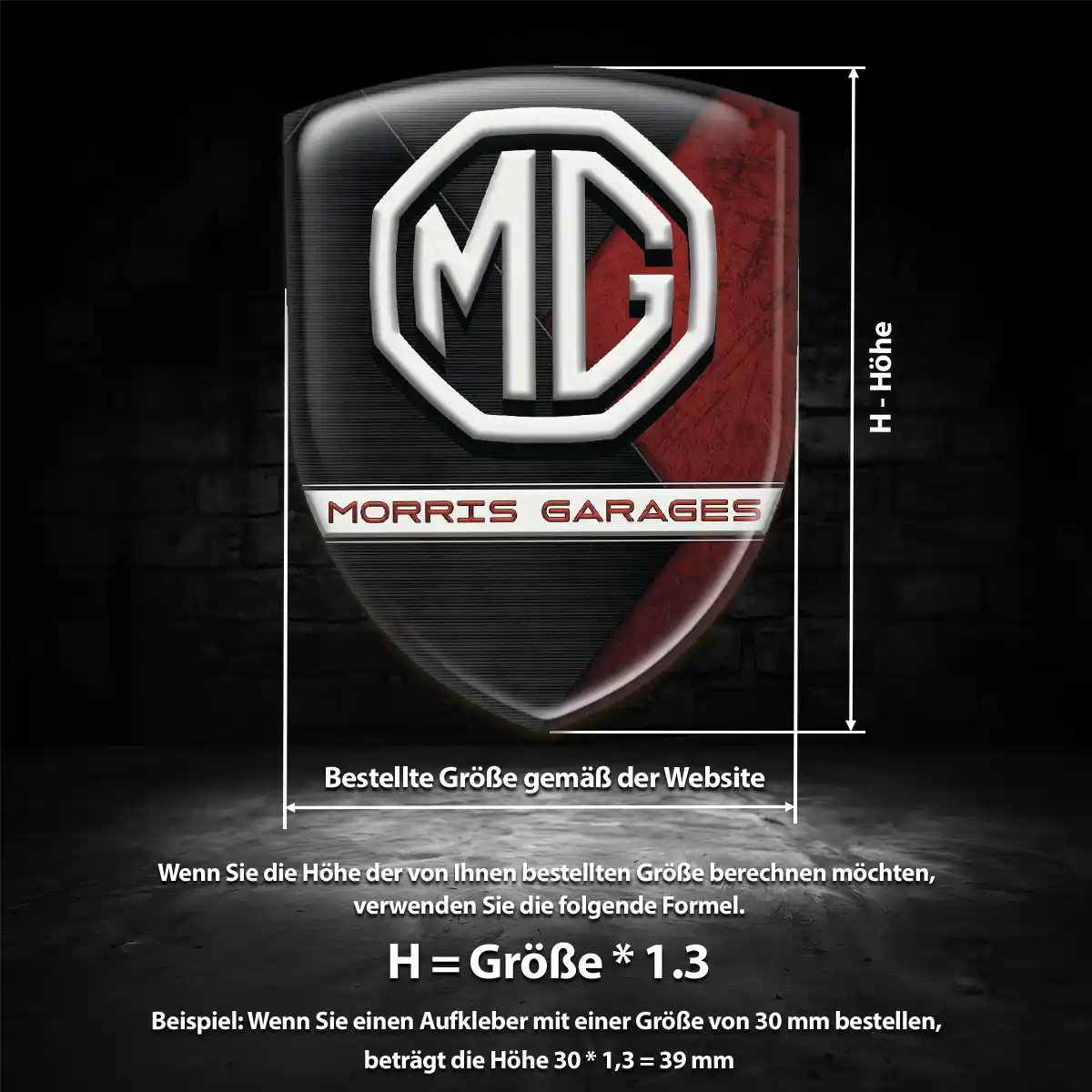 MG 3D Gel Aufkleber Auto Hochwertiges Harz