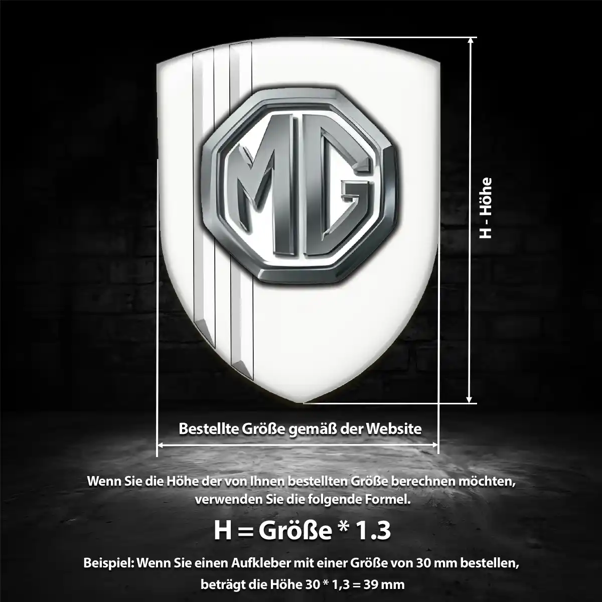 MG 3D Gel Aufkleber Auto Limitierte Auflage