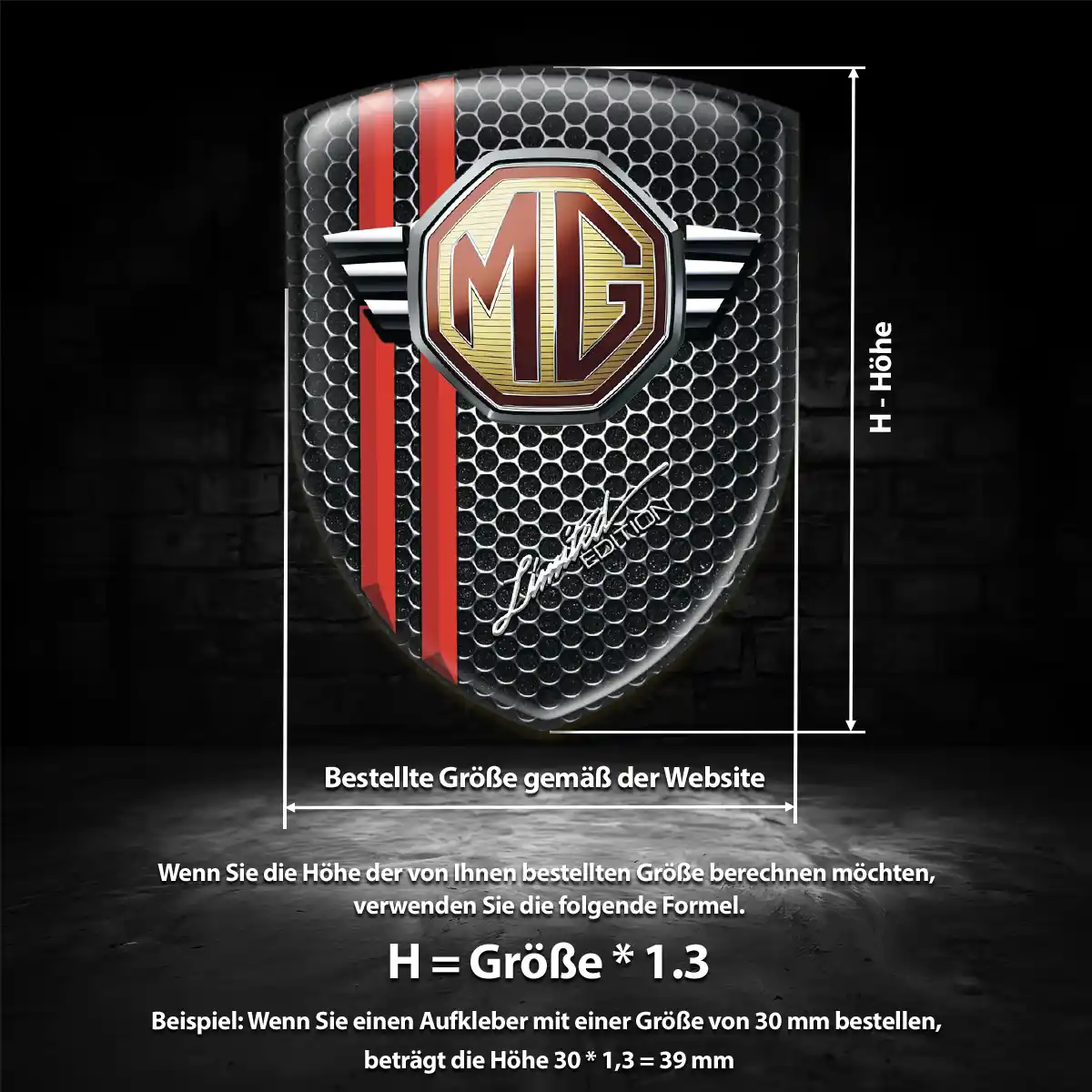 MG 3D Gel Aufkleber Auto Luxus-Edition
