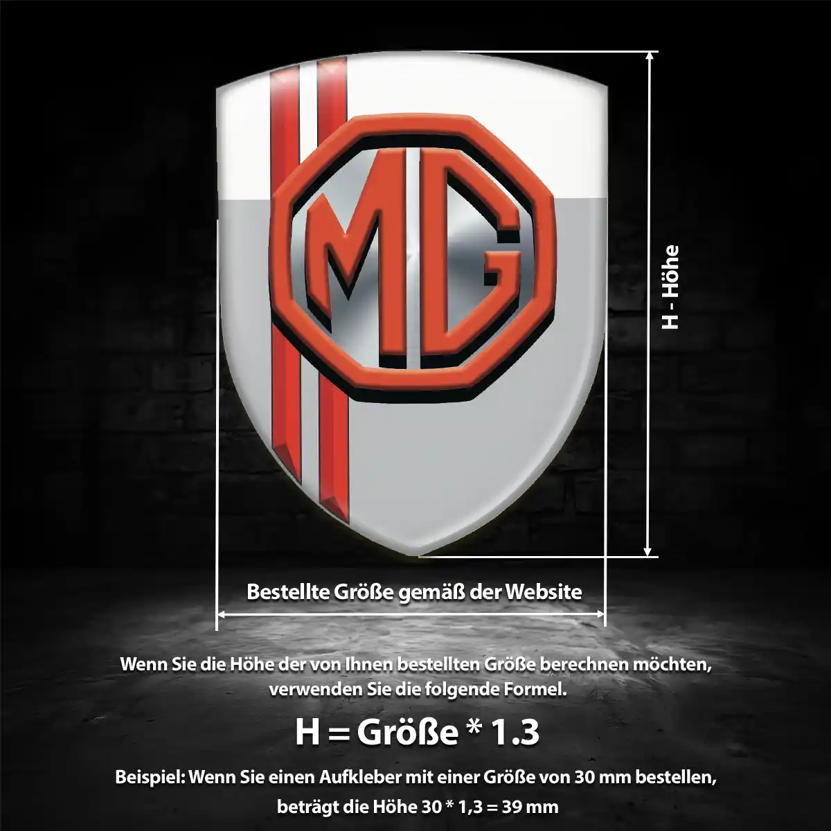 MG 3D Gel Aufkleber Auto Markenedition